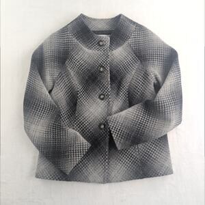 Pendleton Lambswool/Virgin Wool Blend Crosshatch Ombre Fitted Blazer Women's 12